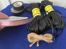 Lote de fita preta para artesanato de náilon cetim trança fio fio fita rosa comprar usado  Enviando para Brazil