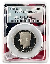 Quadro de bandeira First Strike 2025 S Kennedy folheado meio dólar PCGS PR70 DCAM comprar usado  Enviando para Brazil