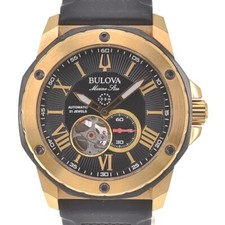 Relógio masculino automático BULOVA Marine star 98A272 coração aberto mostrador preto H#139004 comprar usado  Enviando para Brazil