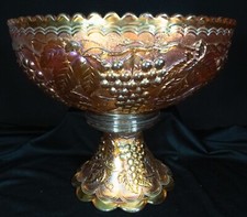 Tigela e pedestal de vidro carnaval calêndula uva 12" comprar usado  Enviando para Brazil