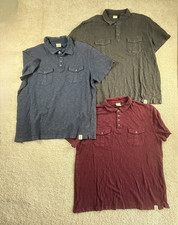 Usado, Camisa masculina Lucky Brand XL cinza azul vermelha polo bolso botão colarinho casual lote 3 comprar usado  Enviando para Brazil