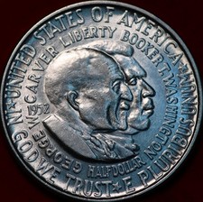 Meio dólar comemorativo de prata Washington Carver 1952 não circulado, usado comprar usado  Enviando para Brazil