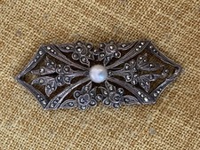 Marcasite faux pearl for sale  LOUGHBOROUGH