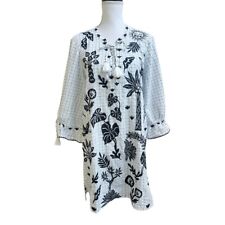 Usado, Vestido túnica Johnny Was Luciana Kimono Slv gola redonda xadrez bordado tamanho P borla comprar usado  Enviando para Brazil