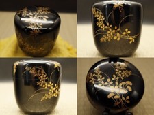 Caddy de chá de madeira laca japonesa Natsume adornado com grama de outono Makie (526) comprar usado  Enviando para Brazil