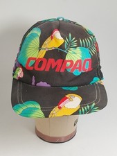 Chapéu Snapback Vintage Compaq Computers Feito nos EUA Floral Papagaios Tropicais Tucanos, usado comprar usado  Enviando para Brazil