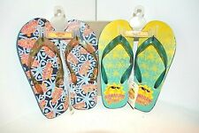 Sandálias femininas U PICK havaianas TROPIC chinelos preto amarelo havaiano tamanho pequeno comprar usado  Enviando para Brazil