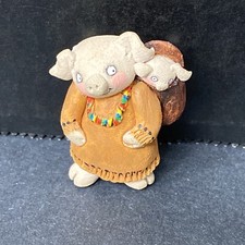 Broche de argila vintage porco índio americano S Lehman assinado antropomórfico, usado comprar usado  Enviando para Brazil