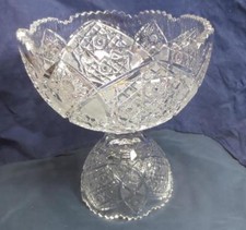 Tigela perfurada de cristal corte vintage corte estrela starburst corte diamante em excelente estado usado comprar usado  Enviando para Brazil