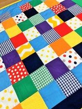 Colcha de bebê feita à mão cores brilhantes patchwork berço roupa de cama 42 x 42 NOVO comprar usado  Enviando para Brazil