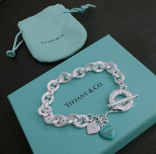 Pulseira Tiffany & Co. sem gênero com fecho de coração azul tom prata, usado comprar usado  Enviando para Brazil
