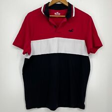 Camisa polo masculina Hollister XL vermelha logotipo elástico avançado colorblock comprar usado  Enviando para Brazil