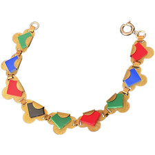 Pulseira art déco vintage de latão e galalita galalita multicolorida comprar usado  Enviando para Brazil