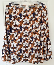 MADCAP LONDON Vintage Geométrico Manga de Sino Mod Core Viscose Tamanho 8 Zíper Traseiro comprar usado  Enviando para Brazil
