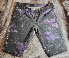 Shorts jeans skinny XXX rude constelação estrelas galáxia tamanho 36 tema quente comprar usado  Enviando para Brazil