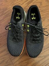 Tênis esportivo masculino Under Armour carregado 10,5 preto laranja amarelo muito bom estado usado comprar usado  Enviando para Brazil