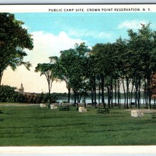 c1910s Crown Point Reservation NY Local de Acampamento Público PC Banco Parque Mesa Fogo A275 comprar usado  Enviando para Brazil
