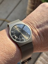 Relógio de quartzo Skagen masculino 233XLTTM mostrador preto data titânio milanês/malha 38mm comprar usado  Enviando para Brazil