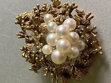 Goldbrosche 585 perlen gebraucht kaufen  Irrel