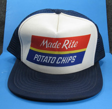 Chapéu caminhoneiro vintage MADE RITE POTATO CHIPS Snapback RARO HTF comprar usado  Enviando para Brazil