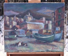 Martino Mario Rapallo (1911 Genua Sestri - 1989) - Krajobraz z Pescatori na sprzedaż  PL