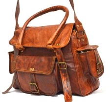 Bolsa feita à mão rara vintage marrom couro genuíno retrô bolsa tiracolo carteiro comprar usado  Enviando para Brazil