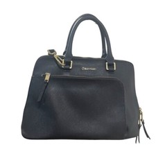 Bolsa tiracolo de couro preta CALVIN KLEIN tom bom com zíper feminina luxo comprar usado  Enviando para Brazil