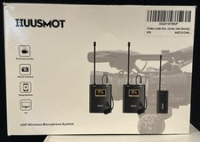 Sistema de micrófono de solapa inalámbrico UHF Huusmot WM-102A negro para grabación de video segunda mano  Embacar hacia Mexico