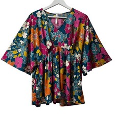 Top Feminino Dear Scarlett Colorido Floral Tamanho M Manga Kimono 3/4 Cintura Império comprar usado  Enviando para Brazil
