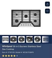Whirlpool wcgk7036ps burner for sale  Middletown