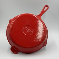 Frigideira redonda vermelha bico duplo ferro fundido esmaltado clássico Cuisinart Chef’s 10”, usado comprar usado  Enviando para Brazil