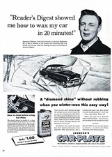 1950 CERA DE CARRO Grande Vintage Impressão Publicitária Automotiva Placa de Carro por Johnson's Wax comprar usado  Enviando para Brazil