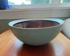 Tigela grande vintage de cerâmica de estúdio 10 x 4,5 pol. DESLUMBRANTE E assinada comprar usado  Enviando para Brazil