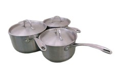 Saucepan set stainless for sale  SWAFFHAM