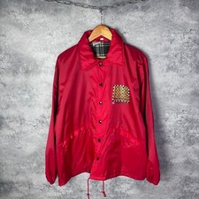 Jaqueta de náilon masculina vintage Michael Schumacher tamanho L anos 90 bombardeiro vermelha logotipo grande ~ comprar usado  Enviando para Brazil