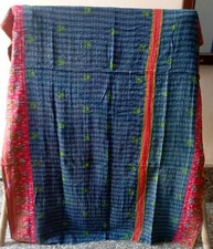 Venta al por mayor Edredón Kantha Vintage Algodón Indio Sari Antiguo Hecho a Mano Tiro Reversible segunda mano  Embacar hacia Mexico