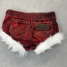 Wrangler Red Denim Fur Trim Baby Diaper Cover Shorts Size 3 Months Bloomers comprar usado  Enviando para Brazil