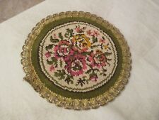 Usado, Tapete de tapeçaria floral belga vintage miniatura para casa de bonecas 7" redondo empoeirado comprar usado  Enviando para Brazil