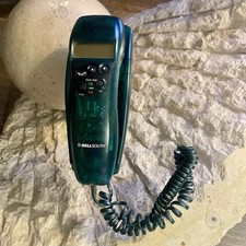 Telefone com fio Bellsouth (8801X) genuíno azul-petróleo transparente - Frutiger Aero - Não testado, usado comprar usado  Enviando para Brazil
