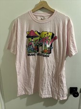 T-Shirt MENS XL Music Television MTV Funghi Rosa comprar usado  Enviando para Brazil