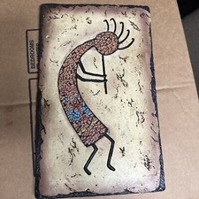 Decoração de parede Kokopelli sudoeste gesso arte popular mexicana rústica 14"X9" comprar usado  Enviando para Brazil