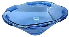 Tigela de frutas Blenko azul claro feita à mão lados dobrados vintage MCM assinada comprar usado  Enviando para Brazil