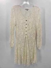 Vestido de manga comprida usado Mystree marfim tamanho médio renda comprimento do joelho comprar usado  Enviando para Brazil