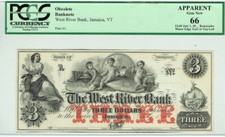 Usado, $3 PCGS Classificados Gem Novo 66 West River Banco Jamaica Vermont Querubins Em Sentado $$$ comprar usado  Enviando para Brazil