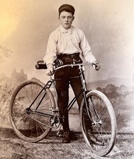 Antigo armário da década de 1890 menino com bicicleta Brooklyn NY Ruescher Studio comprar usado  Enviando para Brazil