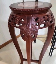 Pedestal superior antigo chinês esculpido ornamentado vermelho cereja ROSEWOOD MÁRMORE 36" x 13  comprar usado  Enviando para Brazil