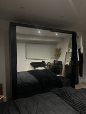 Black mirrored wardarobe for sale  LONDON