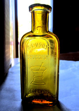 Vidro âmbar amarelo da década de 1890 VOGT Delaware OHIO farmácia OH medicamento garrafa DROGISTA, usado comprar usado  Enviando para Brazil
