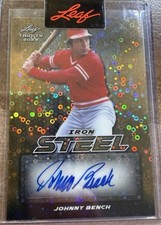 2023 Leaf Trinity pré-produção prova Johnny Bench 1/1 automático vermelho pátio ouro, usado comprar usado  Enviando para Brazil