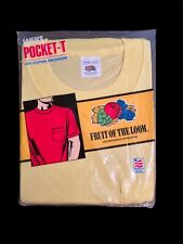 Camiseta 1991 NOS Fruit of the Loom bolso amarelo lacrada em branco L 42-44 vintage anos 90 comprar usado  Enviando para Brazil